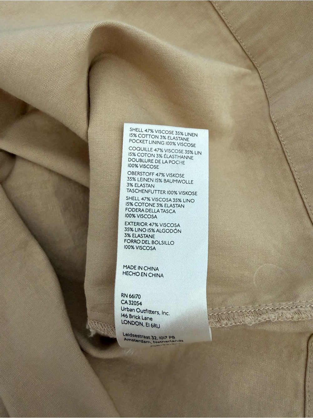 Anthropologie Slim Column Maxi Skirt Tan Linen Blend Front Slit Pockets Size 4 - Picture 11 of 16
